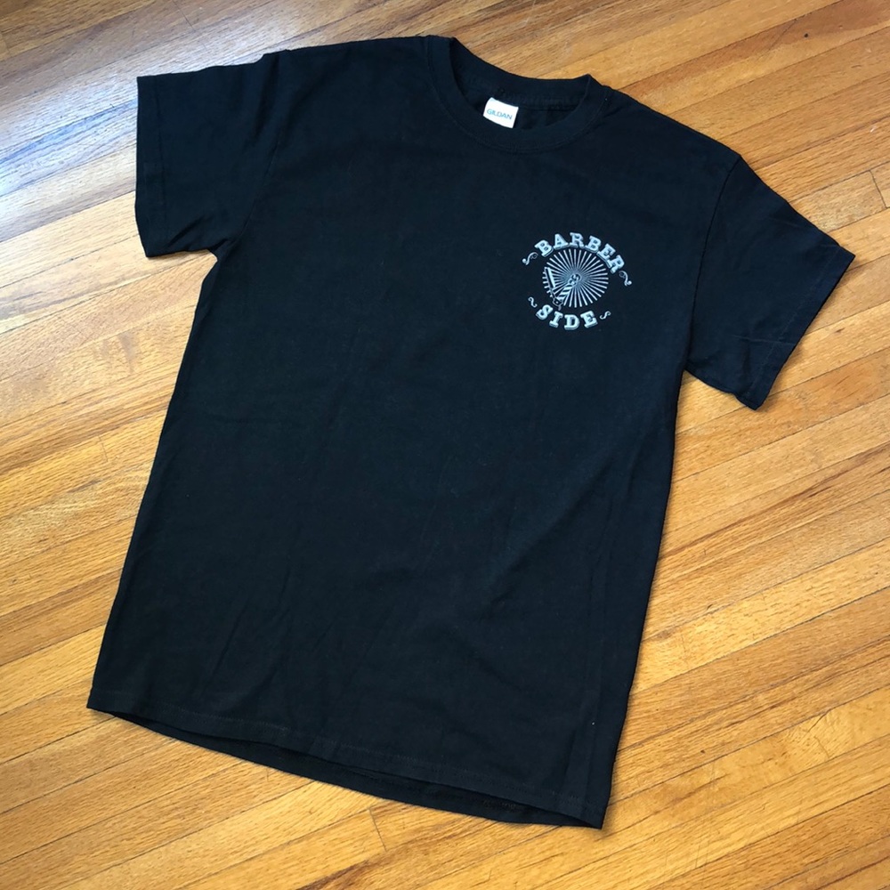 Boys/Men’s barber shop black short sleeve shirt